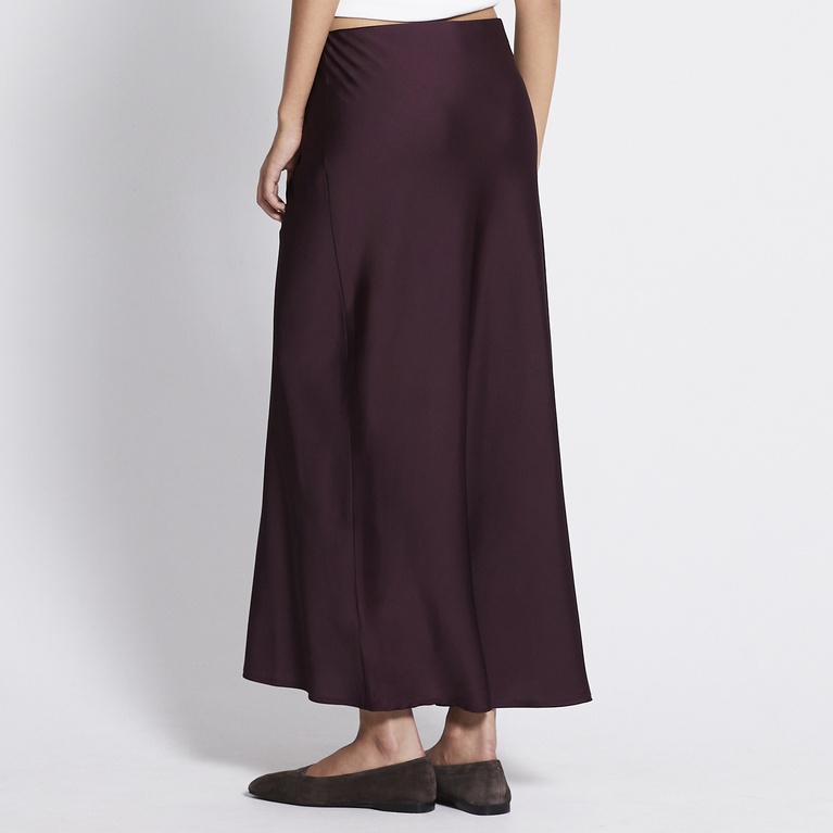 Satin skirt "Corinne" Aubergine
